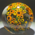 Shawn Messenger 2016 Sunflowers & Dichroic Core Millefiori Paperweight