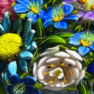 Ken Rosenfeld 2022 Glass Art Paperweight Dimensional Flamework Flower Bouquet