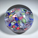 Antique Baccarat Art Glass Paperweight Colorful Ribbon & Filligree Macedonia Scramble