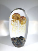 Richard Satava Art Glass Sculpture Giant Lampwork Double Moon Jellyfish
