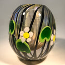 Signed Mark Cantor Lundberg Studios Art Glass Floral Paperweight Vase