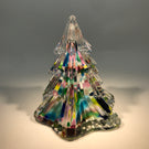 Vintage Prestige Art Glass Paperweight Pressed Multicolored Christmas Tree