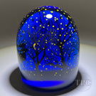 Alison Ruzsa 2022 Glass Art Sculpture Passing Through the Wood on a Starry Night Hand-Painted Enamels