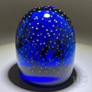 Alison Ruzsa 2022 Glass Art Sculpture Passing Through the Wood on a Starry Night Hand-Painted Enamels