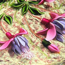 Richard Loesel Glass Art Paperweight Flamework Pink & Purple Fuchsia on Jasper Ground
