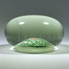 Early Chinese White Ground Art Glass Paperweight Detailed Bamboo Thicket