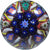 Vasart Art Glass Paperweight Lampwork Radial Millefiori & Ribbon Twists on Opaque Red Ground