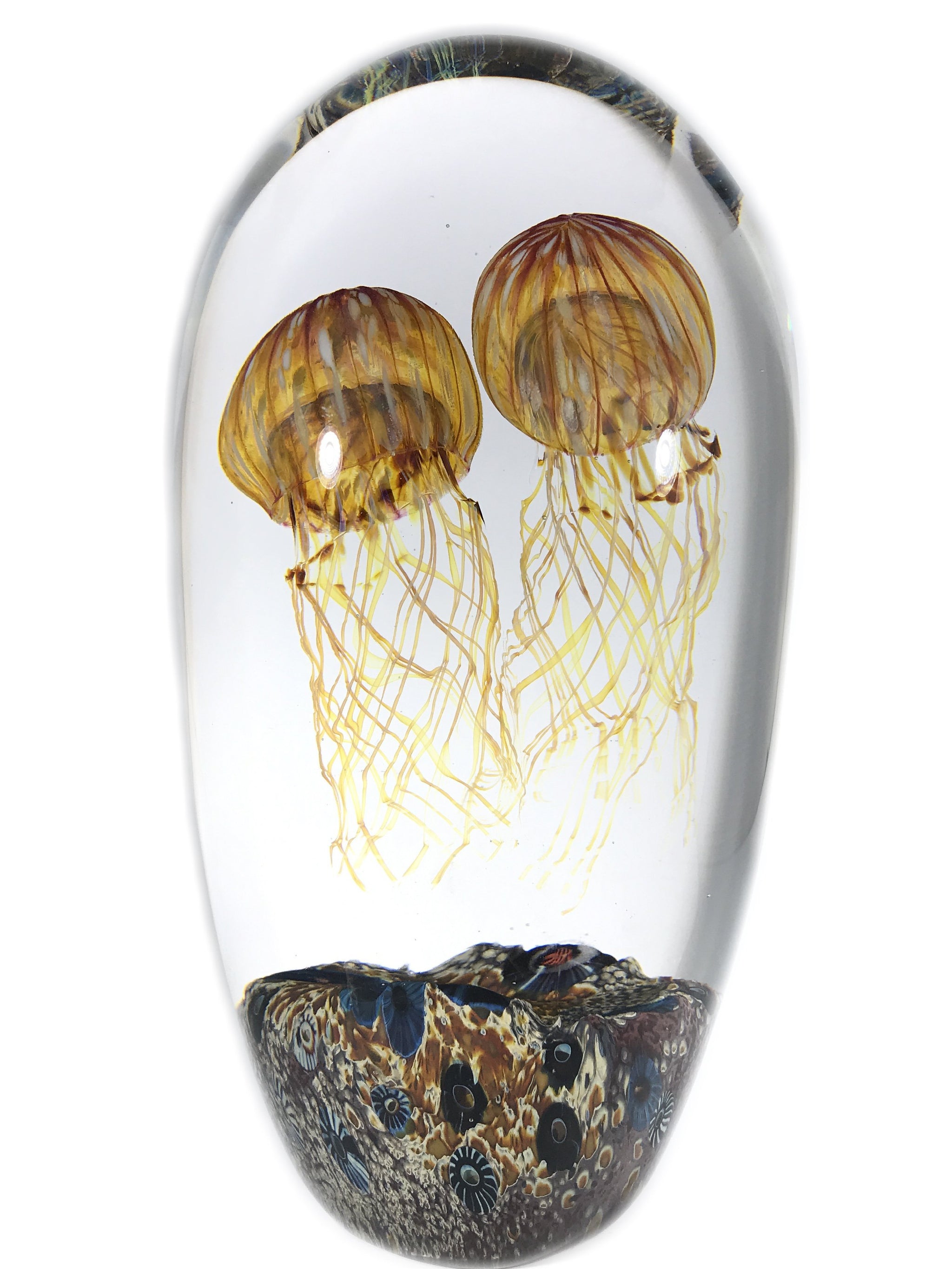 Richard Satava Art Glass Sculpture Giant Lampwork Double Moon Jellyfis