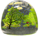 Contemporary Alison Ruzsa Art Glass Paperweight Encapsulated Hand Painted Girl in the Rain