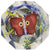 Antique Czechoslovakian Art Glass Paperweight Faceted Compound Butterfly Design w/ 6 Insects
