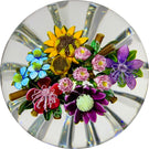 Ken Rosenfeld 2019 Lampwork Flower Bouquet With Roses, Sunflowers, and Daisies on a Star-cut Base