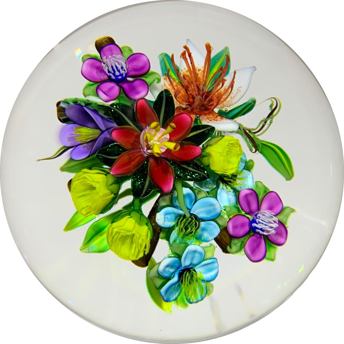 Ken Rosenfeld Encapsulated Lampwork Flower Bouquet