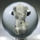 Vintage Charles Gibson Art Glass Marble Puppy Dog Sulphide