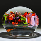 Colin Richardson 2022 Glass Art Paperweight Flamework Floral & Berry Crescent Bouquet "Summer on the Monarch's Throne"