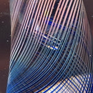 Signed Robert Burch 1979 Abstract Coiled Iridescent Filigree Studio Glass Paperweight