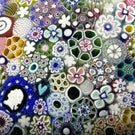 Magnum Damon MacNaught 2023 Glass Art Paperweight Closepack Complex Millefiori with Washington Silhouette & Roses