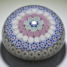 Jim Brown 2010 Glass Art Paperweight Concentric Complex Millefiori in Stave Basket