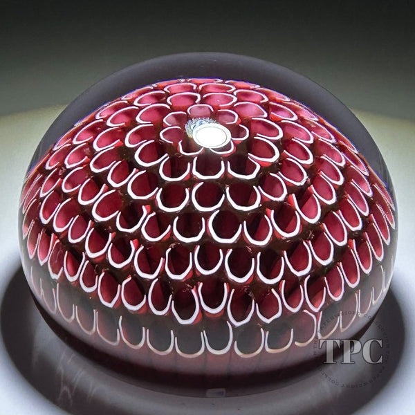 Ruby Paperweight Saint-Louis 1974 Glass Art Millefiori Paperweight Ruby Red Honeycomb