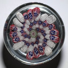 Unique Antique St. Mandé Glass Art Paperweight Spiral Patterned Complex Millefiori