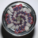 Unique Antique St. Mandé Glass Art Paperweight Spiral Patterned Complex Millefiori