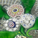Antique New England Glass Company NEGC Millefiori Nosegay on White Filigree Basket