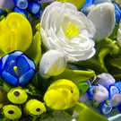 Cathy Richardson 2021 Flamework "Joy of Spring: Hyacinths & Yellow Tulips" on Opaque Ground 1 of 1