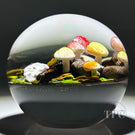 Colin Richardson 2022 Glass Art Paperweight Flamework Deer Skull with Mushrooms "Pathway to Rebirth"