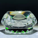 Vintage Faceted Baccarat Crystal President Andrew Jackson Sulphide on Transparent Green