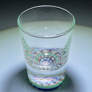 Vintage Perthshire Glass Art Paperweight Style Shot Glass with Concentric Millefiori on Blue