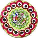 Paul Ysart Closepack Millefiori Motif with Garland on Opaque Beige Jasper Ground