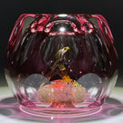 LE Perthshire Paperweights P1987 Hollow Blown Faceted Ruby Red Overlay with American Bald Eagle