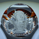 Faceted Baccarat Crystal 1969 Adlai Stevenson Sulphide on Transparent Amber