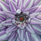 Mickael Hingant 2020 Flamework Tropical Flower Bouquet On Teal Plaque Cold-Work by Jim Poore