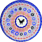 Baccarat 1971 LE Coq Noir Concentric Complex Millefiori & Silhouette Murrine with Large Rooster Gridel Cane