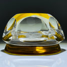 Baccarat 1973 Faceted President Harry S. Truman Sulphide on Amber Ground