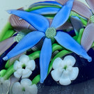 Orient & Flume 1985 Compound Torchwork Flower Garland over Iridescent Blue Core