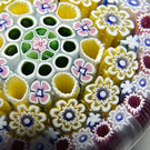 Damon MacNaught 2021 Pink and Yellow Close Concentric Millefiori Glass Art Paperweight