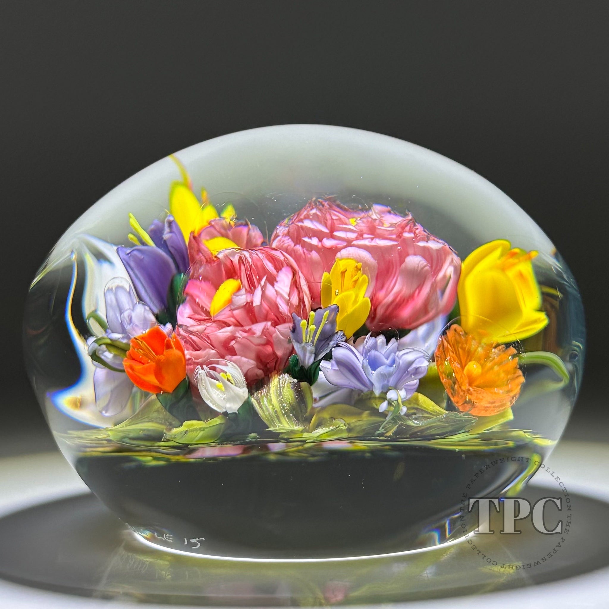 Melissa Ayotte 2010 Glass Art Paperweight Flamework Colorful Spring Fl