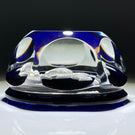 Vintage Faceted Baccarat Crystal Capricorn Sulphide on Transparent Blue