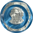 Baccarat Crystal 1976 Thomas Paine Sulphide on Opaque Blue Ground