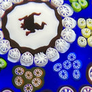 Baccarat Crystal 1977 LE Diable Rouge Gridel Murrine with Patterned Complex Millefiori on Opaque Blue Ground