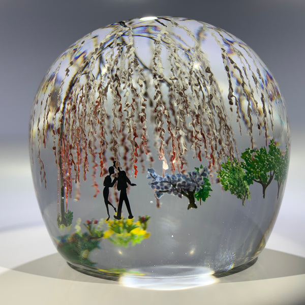 Contemporary Alison Ruzsa Art Glass Paperweight Encapsulated Hand Pain