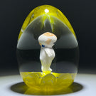 Maude And Bob St. Clair 1975 Hand-Painted Kewpie Doll Sulphide on Mottled Yellow Ground