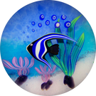 Baccarat 1996 Flamework White Lined Emperor Fish LE 100