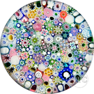 Magnum Damon MacNaught 2023 Glass Art Paperweight Closepack Complex Millefiori with Washington Silhouette & Roses