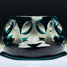 Faceted Cristal d’Albret Mark Twain Sulphide on Star Cut Transparent Blue Ground