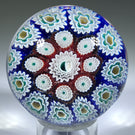 Vintage Murano Art Glass Paperweight Concentric Ruffled Millefiori