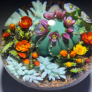 Cathy Richardson 2020 One-Of-A-Kind Flamework Flowering Cacti Barrel Cactus