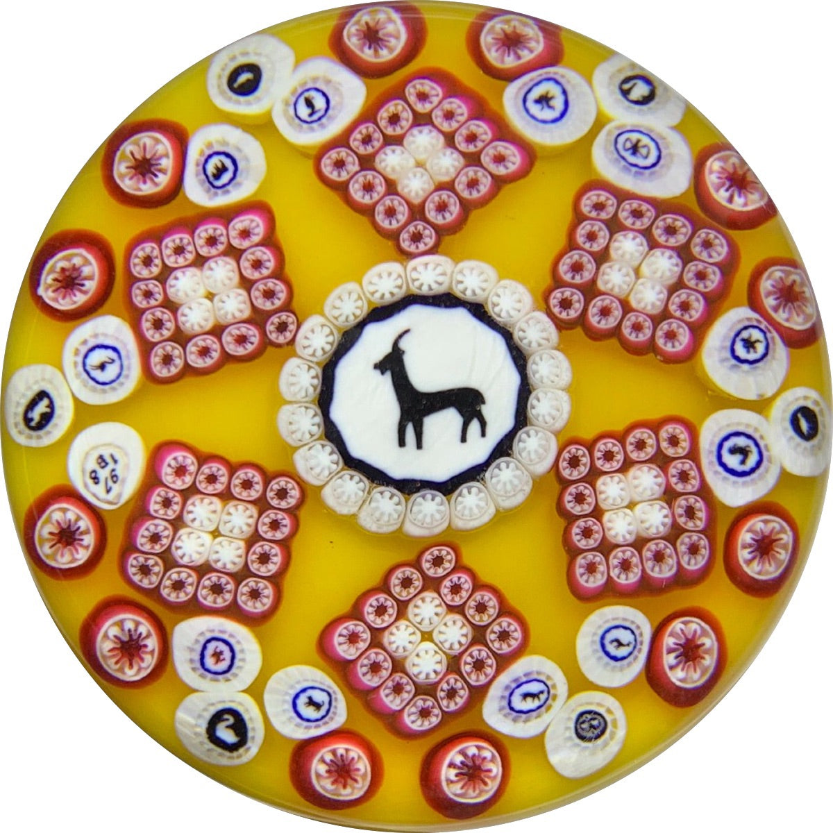 Limited Edition Baccarat Goat Gridel Silhouette with Patterned Millefiori