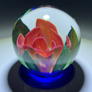 Pairpoint Robert Mason Crimp Rose On Blue Footed Base